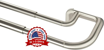 Juego de barra doble para cortina, diseño envolvente, de 48 a 88 pulgadas NEW US