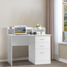 Computer Desk w/ 3 Drawer Shelf Home Office Workstation Study Table Gaming Desk