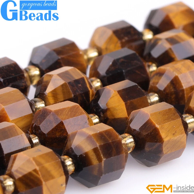 Natural Faceted Gemstone Bicone Beads Jewelry Making Bulk 15" 8mm 10mm 12mm - Image 2 of 4