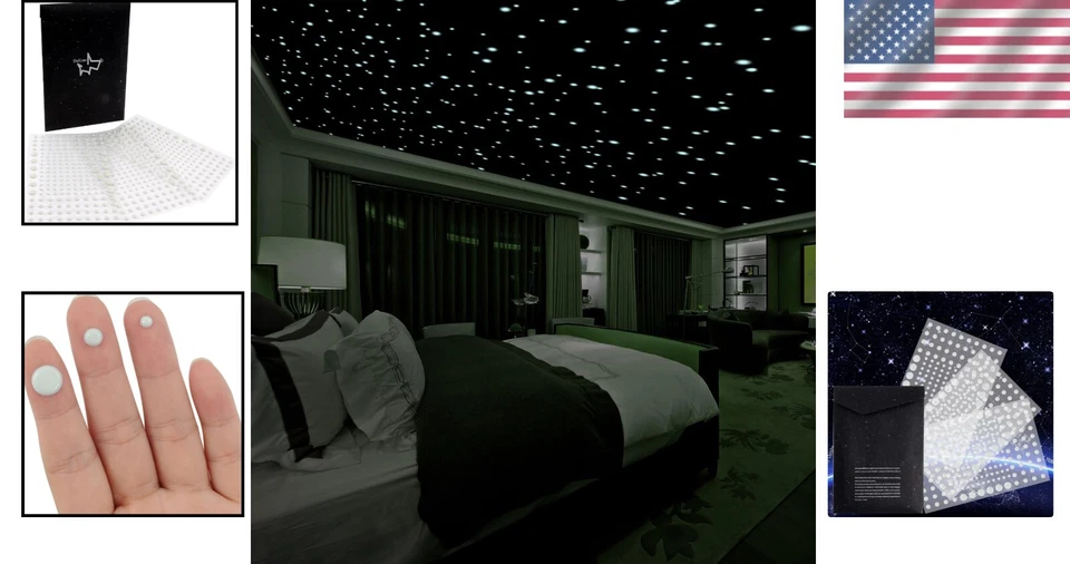 606 estrellas abovedadas que brillan en la oscuridad: encantadoras decoraciones de dormitorio para niños Foto 2 de 4