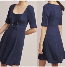 NWT Anthropologie size 2 Juliette corset dress blue mini