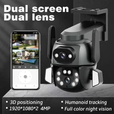 4K HD Outdoor WiFi IP Security Camera Dual Lens PTZ Wireless Night Vision Cam