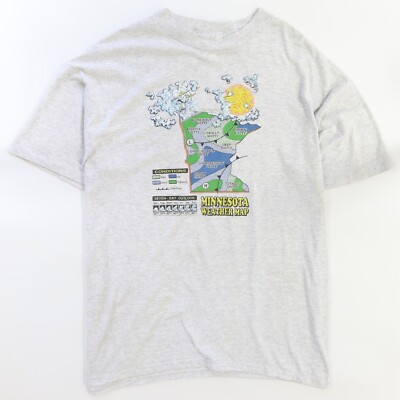 Vintage Minnesota Weather Map Parody T-Shirt Size XL 90s