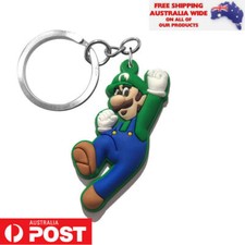 Luigi Mario Brothers Keychain Keyring Pendant Novelty Jewellery Cartoon Kid Gift