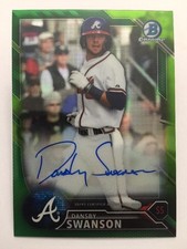 Dansby Swanson AUTO #30/99 GREEN Chrome Refractor 2016 Bowman Baseball