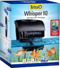 Tetra Whisper IQ Power Filter with Stay Clean Technology 45 Gallon 215 GPH