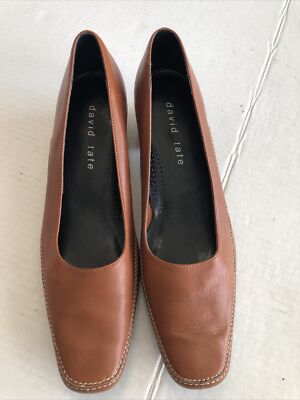 David Tate light brown leather women's shoes SS low heel side