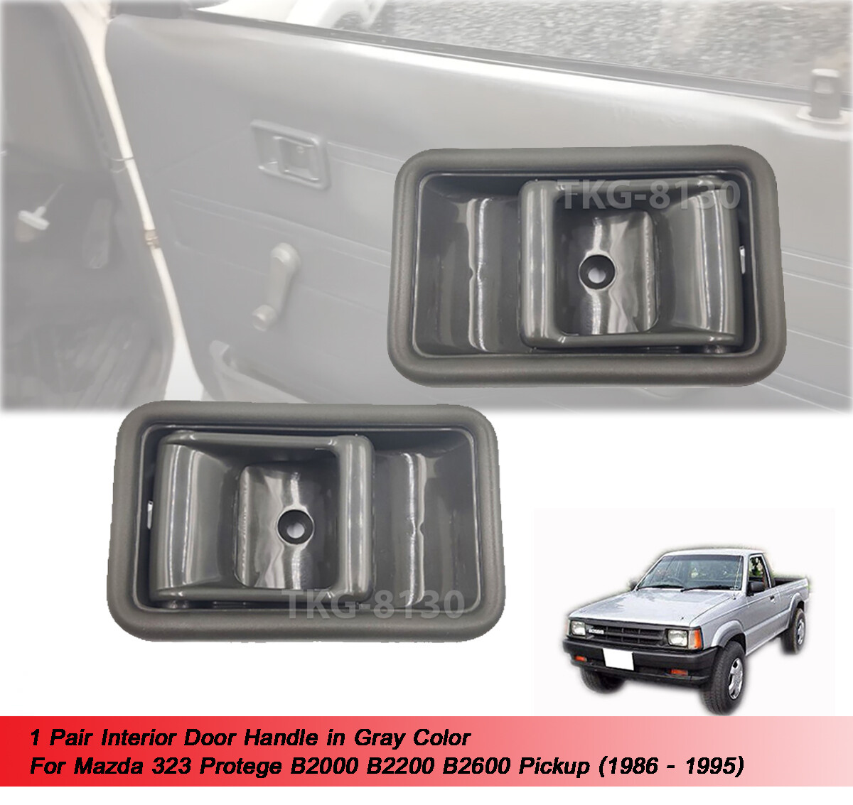 Door Handle Interior Gray For Mazda 323 Protege B2000 B2200 B2600