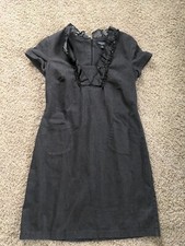 Y2K Preppy Short Black Dress Ruffles And Pockets Size 6