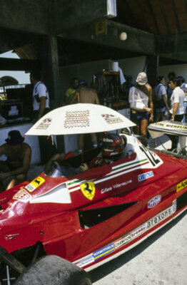 Gilles Villeneuve sits in his Ferrari 312T2 1978 Formula 1 Old Photo