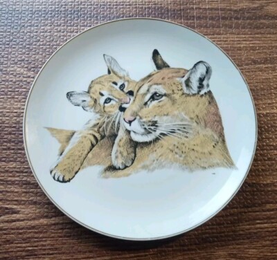 Vtg Collector Plate Lions Born Free By ENESCO 1975 8 1/4''