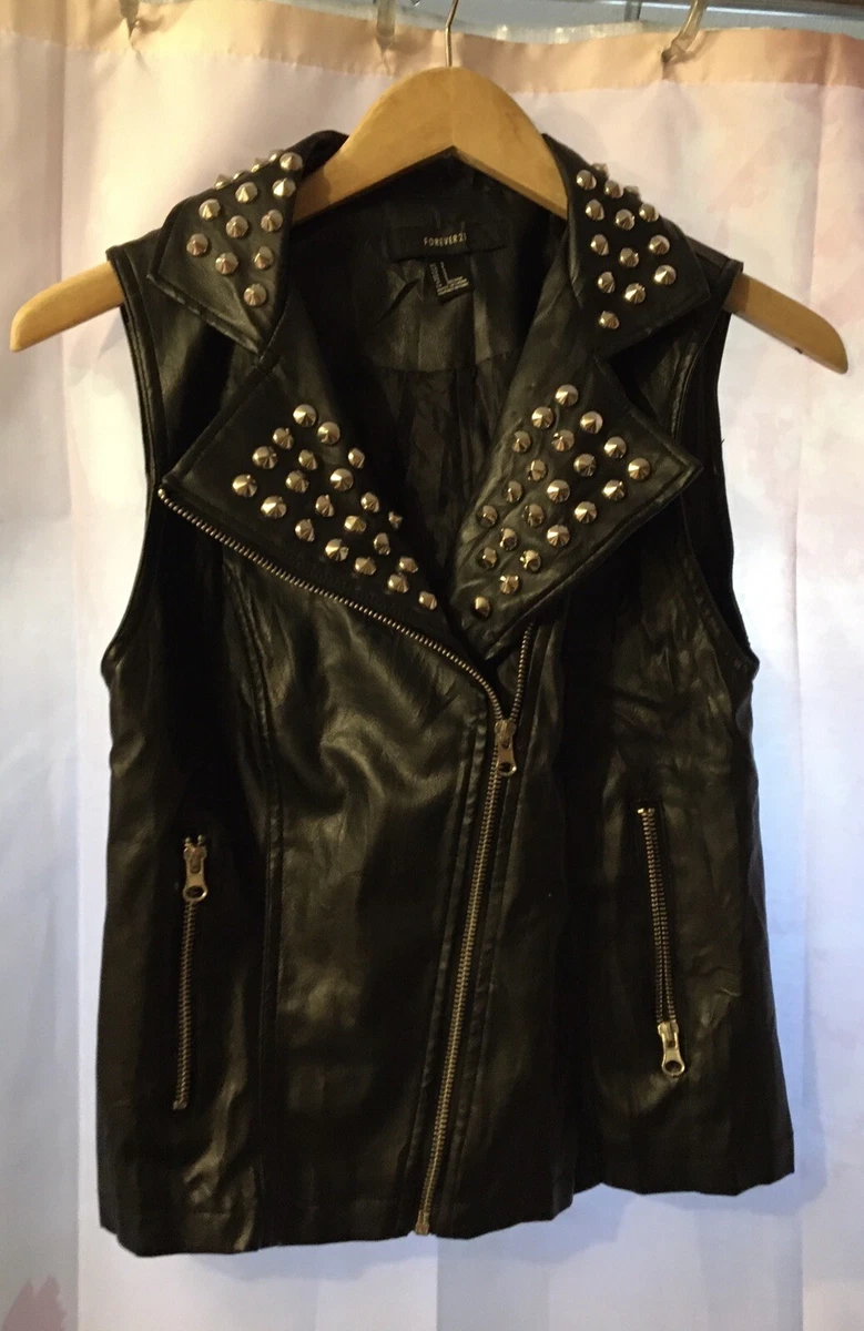 Faux leather vest store forever 21