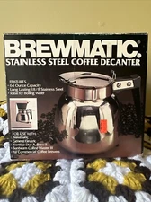 Vintage Brewmatic Stainless Steel Coffee Decanter 64 Oz.  New In Box Retro Diner