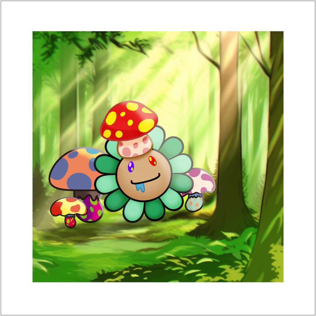 フラワー Takashi Murakami Murakami.Flower #10595 mushroom ed 100 108