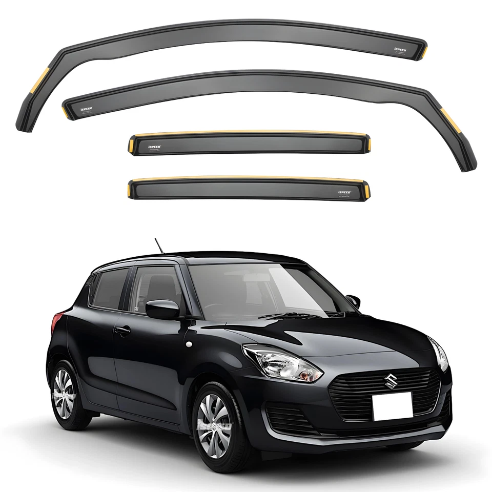 ISPEED Wind Deflectors for Suzuki Swift MK6 2017-2023 5-Door Hatchback 4pc Set - Image 2 of 4