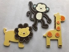 Kidsline Baby Nursery Wall Decor Monkey Giraffe Lion Yellow Orange Brown