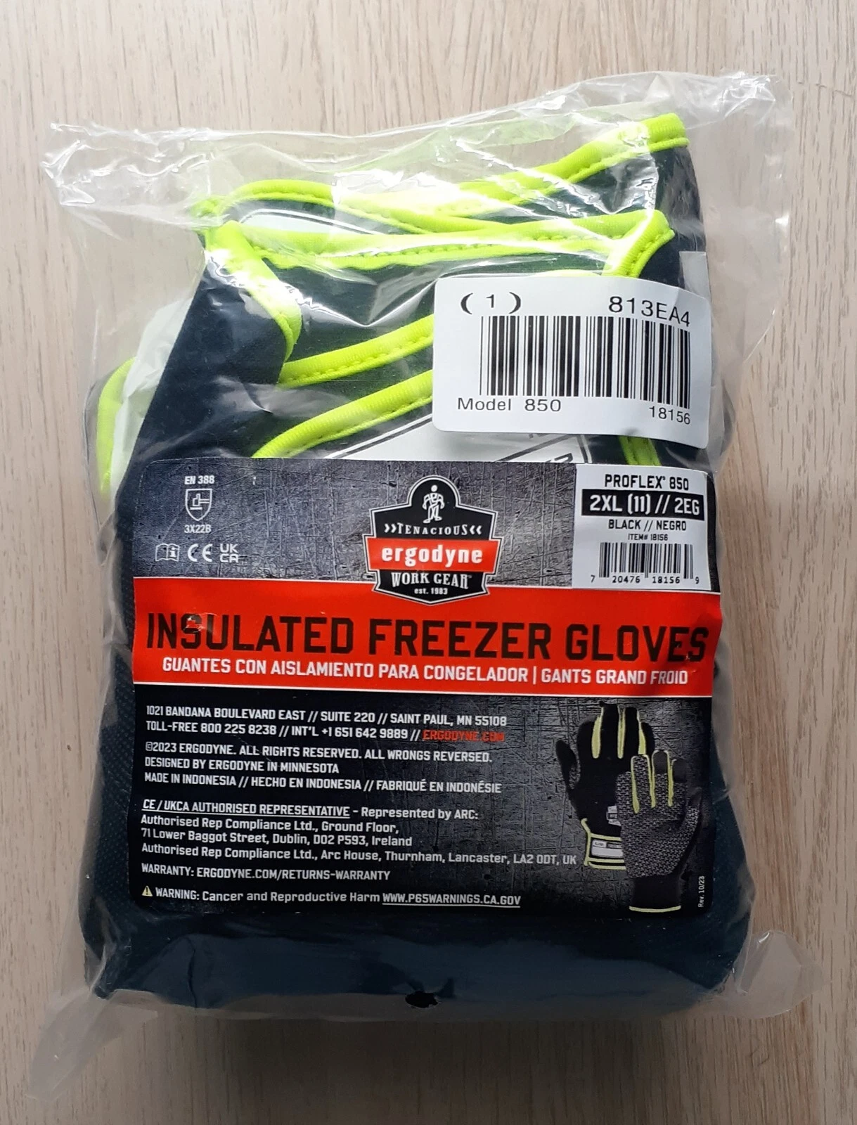 ProFlex 850 Insulated Winter FreezerTouchscreen WORK GLOVES Black/Negro Size 2XL