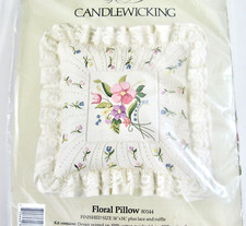 Candlewicking Floral Pillow Cover Kit 14" 80144 Candamar Something Special 1984