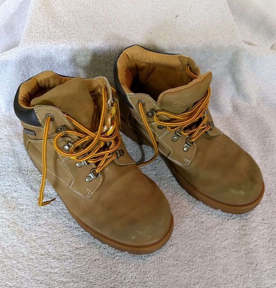 Cherokee Mens Preowned Tan Waterproof Leather Boots, Size 