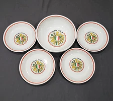 Vtg Himark Pasta Italia Bowl Set 5pc Ceramic Italy Family Dinner Serving Rustic