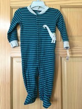 New Carter's Dinosaur Cotton Baby Footie Sleeper Pajama PJ 1 pc Teal Navy