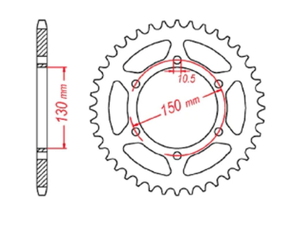 Pignon arrière 236 46 Honda NX 650 couronne acier de transmission moto Yamaha XJ 6