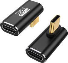 90 Degree USB C Adapter 2 Pack , L Shape Left and Right USB Type C Connector fo