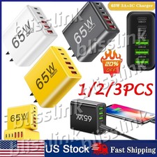 65W Super Fast Charging USB Type C Wall Charger For Samsung iPhone Android Phone