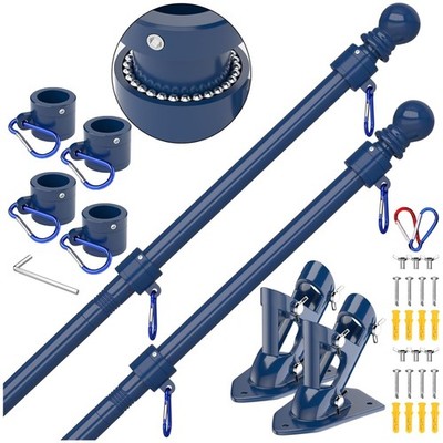 Stainless Steel Flag Pole Kit - 6 FT Tangle Free