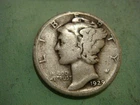 1929 P Mercury Dime Good cond , album filler, actual coin in photo