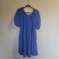 Old Navy Dress Woman’s Size XL Blue Short Sleeve Boho Peasant