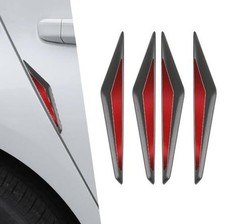 Car Door Anti-Collision Strips, Self Adhesive Car Door 4 PCS Black Red