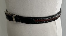 Brighton B30073 Belt Womens 24-28 Waist Black/Brown Croc Embossed Inlay Studded