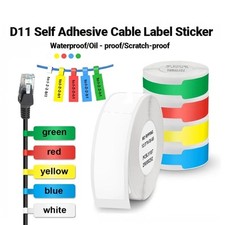 5 Roll Label Maker Tapes Cable Identification Wire Tags for D110 Label Maker