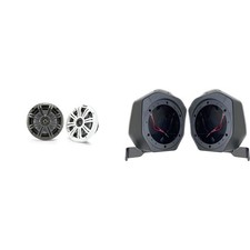 Kicker 45KM654 6.5" Marine Speakers and Rear Speaker Pod 6.5in Compatible wit...