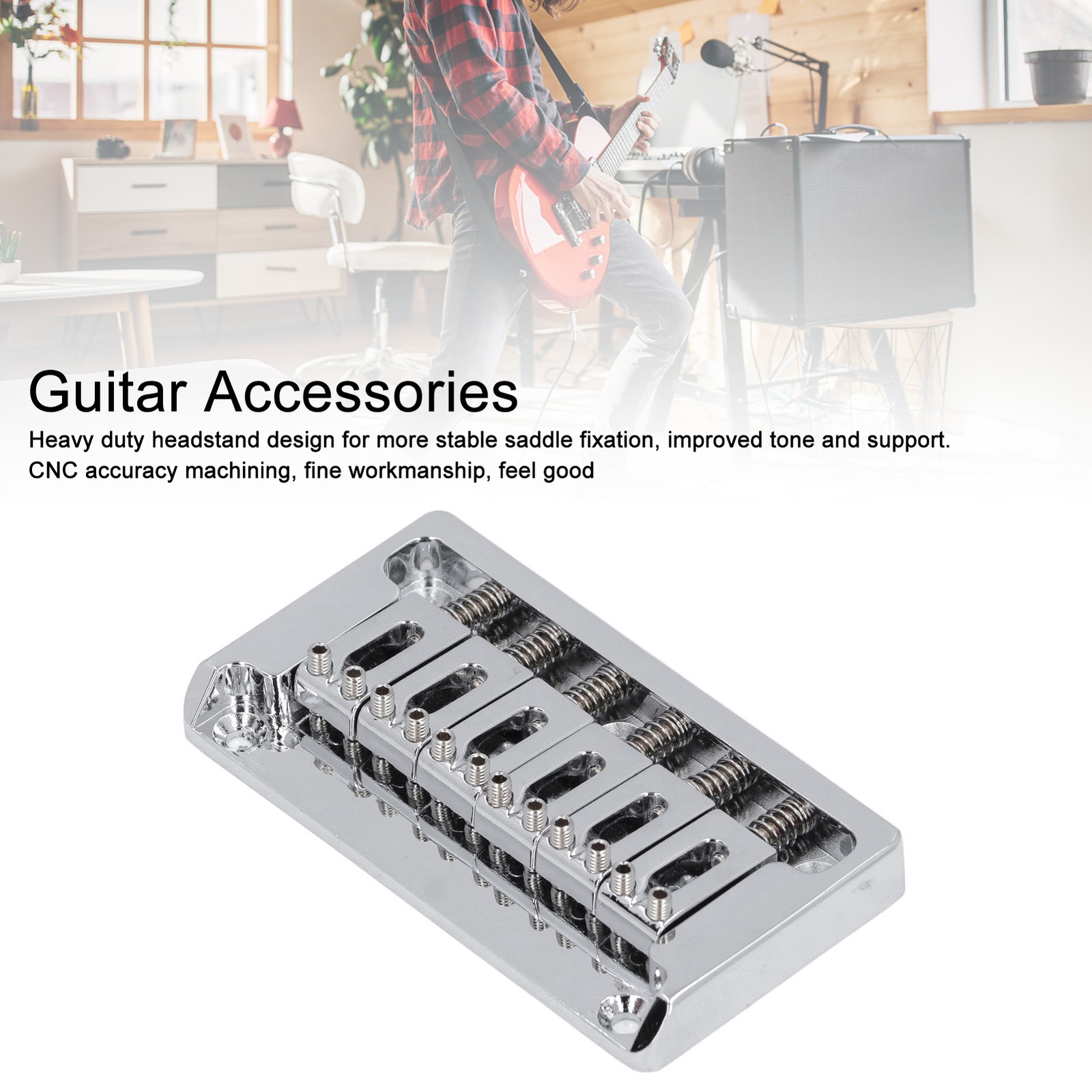 Guitar Bridge Electric Guitar Bridge Kit Non Tremolo 6 String For TL