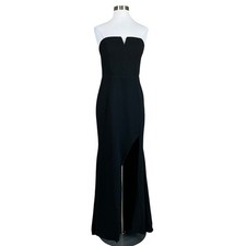 AQUA Women's Formal Dress Size 4 Black Strapless Long Mermaid Evening Gown