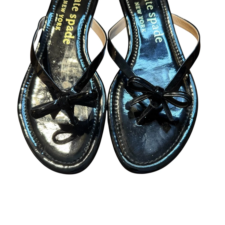 Zapatos Kate Spade para mujer talla 9 charol sandalias lazo tanga Petit New York Foto 2 de 4