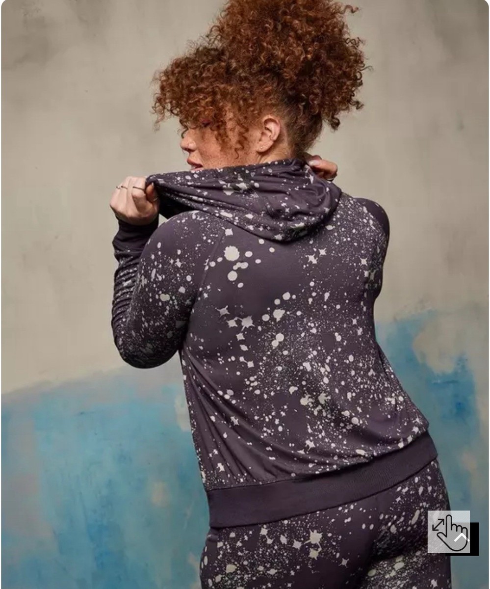 Torrid Zip-Up Hoodie - Super Soft LoveSick SkullsSplatter Grey