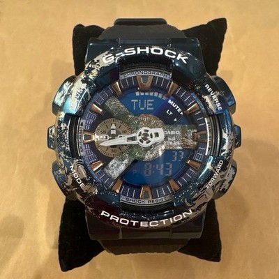CASIO GM-110EARTH-1AJR G-SHOCK 110 Series Earth Ana-Digi Men's Quartz Resin Blue