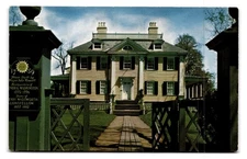 Vintage Longfellow Home Cambridge MA Linen Postcard by Tichnor Bros