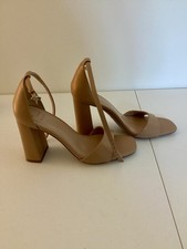 A New Day Size 7 Nude Block Heel Sandals Square Toe Comfortable Neutral Heels