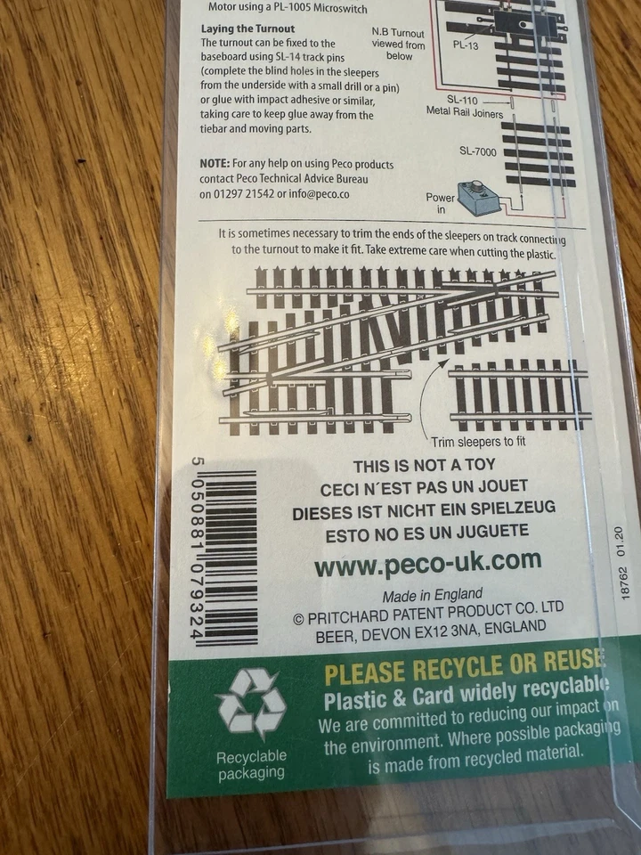 PECO HO Escala Código 70 SL-U7062 Unifrog #6 Giro a la izquierda Foto 3 de 4