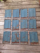 12 Antique embossed tin galvanized metal roof tiles shingles architectural Salv