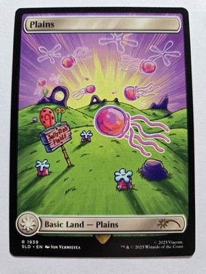 Plains 1939 Borderless Non Foil Spongebob Secret Lair MTG Near Mint