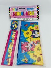 Lisa Frank Sunflower Cat  School Gear  Pencil Pouch, Sharpener, Eraser  Ruler