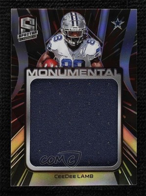 2020 Spectra Monumental Memorabilia Hyper Prizm 49/75 CeeDee Lamb Rookie RC 0d44