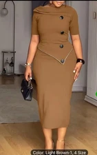 Single Breasted Decor Asymmetrical Layered Neck  Faux Two-Piece Dress Zipper