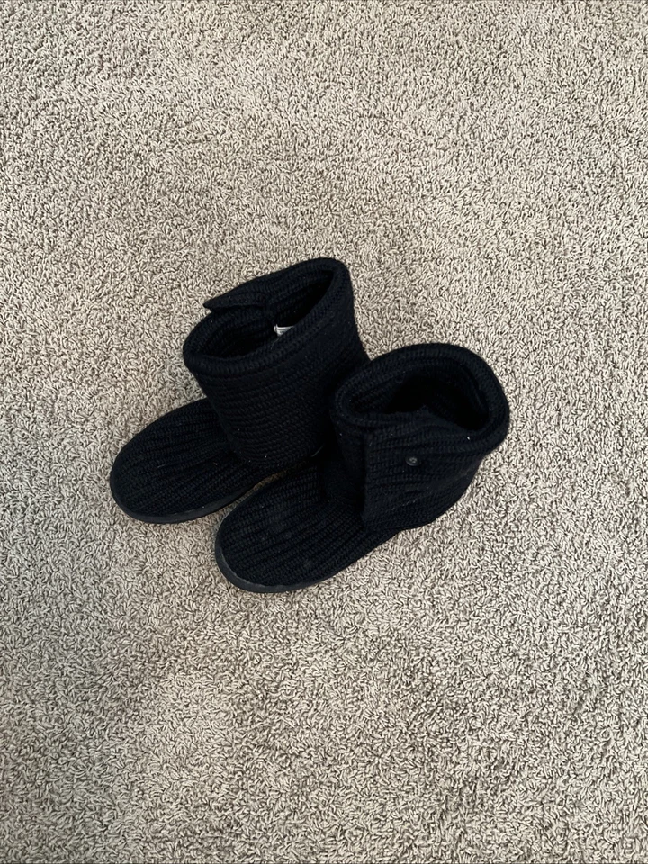 UGG Zapatos Mujeres Negro Clásico Cardy Tejido Suéter Hasta la Rodilla Botas de Invierno Talla 8 Foto 2 de 4