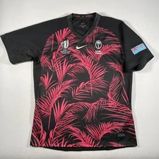 Fiji Flying Fijians Rugby Shirt Mens Black Pink World Cup 2023 Nike Jersey Game